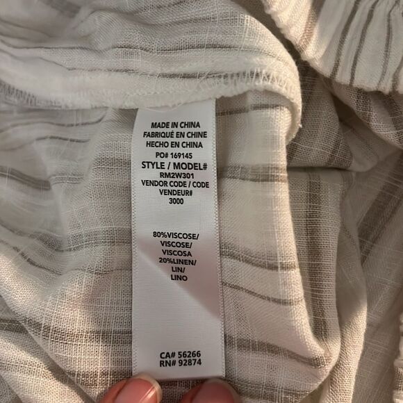 sz S,New with tags Splendid faux wrap linen blend sleeveless stripe blouse $128 - Picture 5 of 8